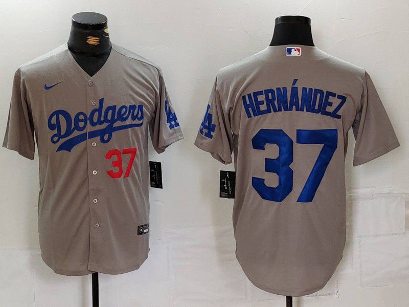 Men Los Angeles Dodgers #37 Hernandez Grey Nike Game 2024 MLB Jersey style 7243->los angeles dodgers->MLB Jersey